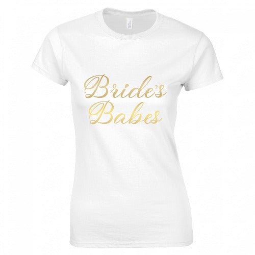 "Bride's Babes" Möhippa T-Shirt, Mode Möhippa Kläder, Trendiga T-Shirts för Brudens Vänner, Festkläder för Bröllopsfesten