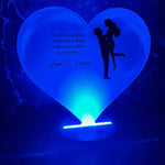 Personligt LED Nattljus med Hjärtformad Plexiglas