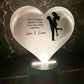 Personlig LED nattlys med hjerteformet pleksiglass