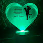 Personlig LED nattlys med hjerteformet pleksiglass