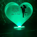 Personligt LED Nattljus med Hjärtformad Plexiglas