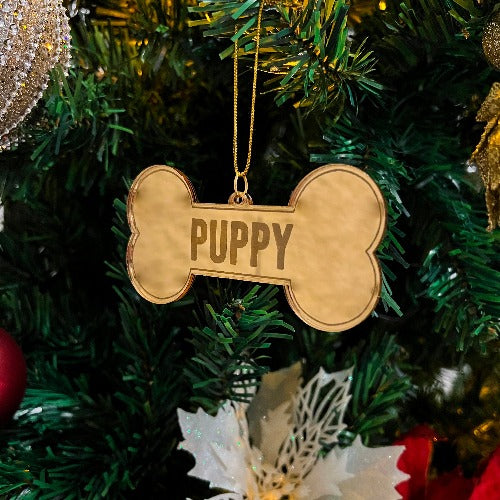 Personlig hundebein i akryl - Perfekt til juletreet