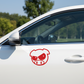 Angry Pig röd dekal på vit bil