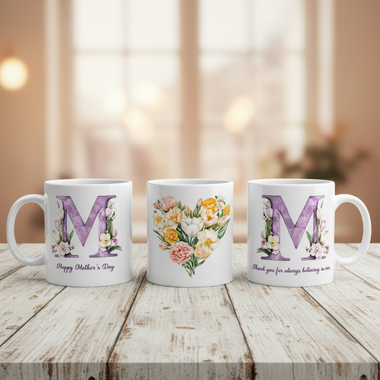 MOM Mugg – Lila M tulpaner