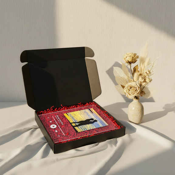 Musiktavla röd fyllning referensstil