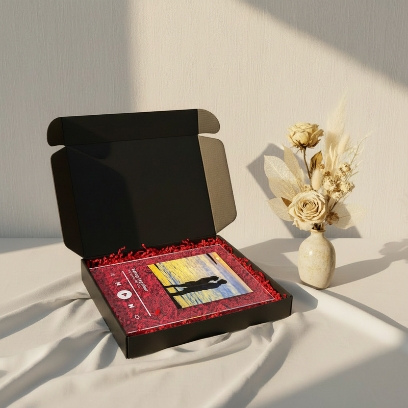 Musiktavla röd fyllning referensstil