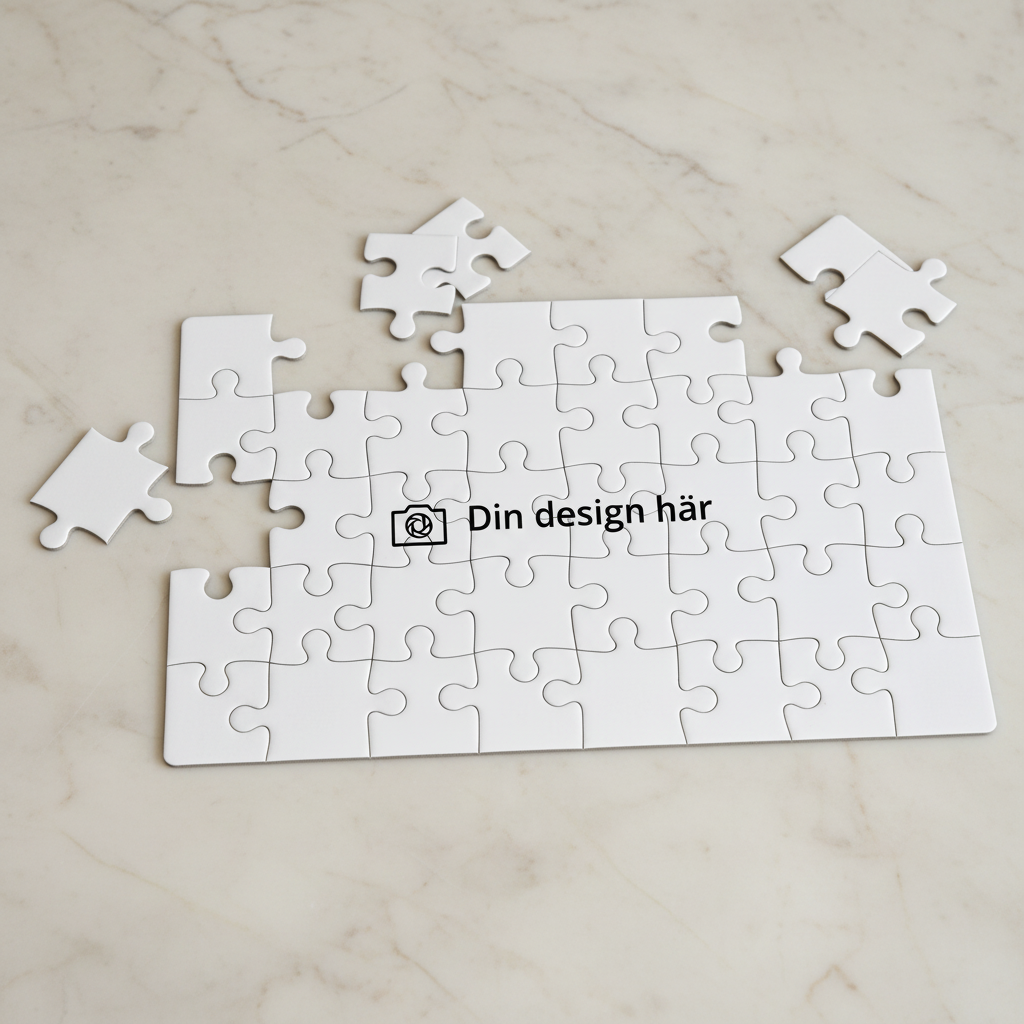 Personligt Pussel mockup med originalbitarna