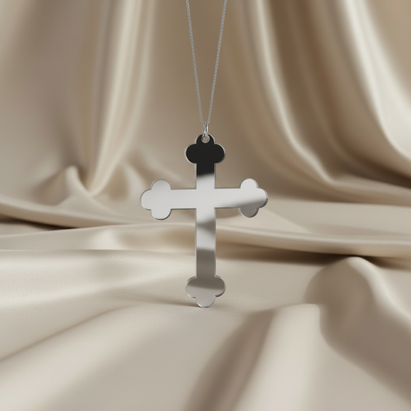 Silver kors med silvertråd