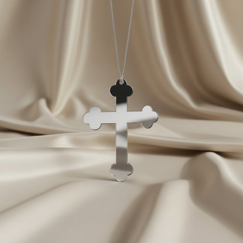 Silver kors med silvertråd