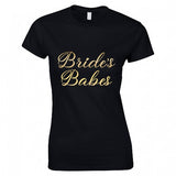 "Bride's Babes" Möhippa T-Shirt, Mode Möhippa Kläder, Trendiga T-Shirts för Brudens Vänner, Festkläder för Bröllopsfesten